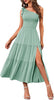 2023 New Summer Fashion Women's One-shoulder Pleated Layered Hem Split Dress